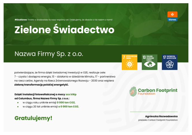 zielone-swiadectwo